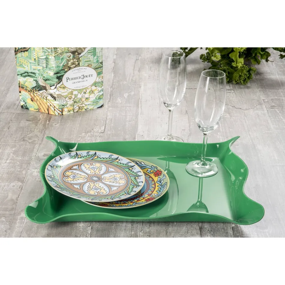 Colored and Recyclable Plexiglass Tray 2 Sizes 2 Pieces - Gabrio Viadurini