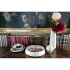 Modern Round Tray in White Carrara Marble Made in Italy - Chet Viadurini