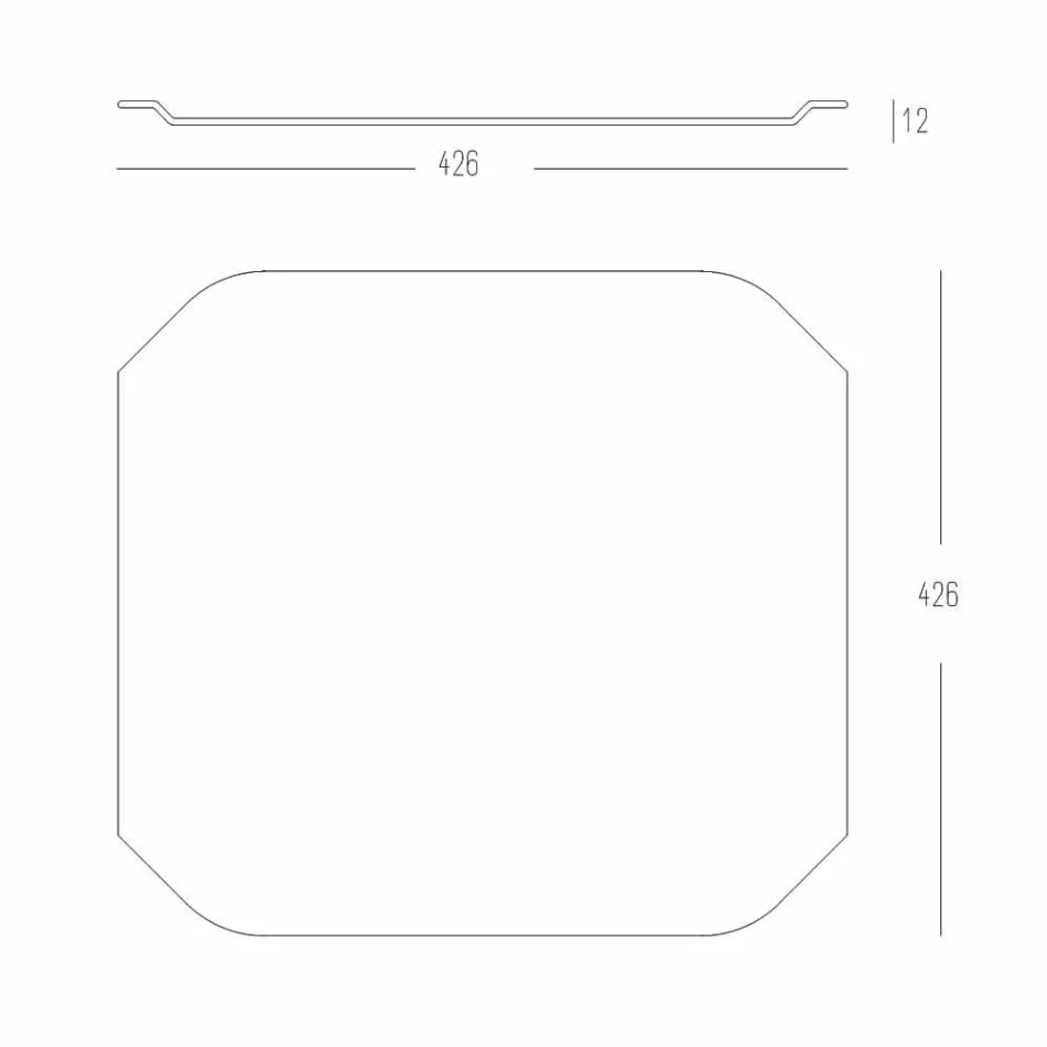 White Corian Square Tray Kitchen Cutting Board with Corners - Ivanova Viadurini