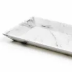Rectangular Tray in White Carrara Marble Made in Italy - Vassili Viadurini