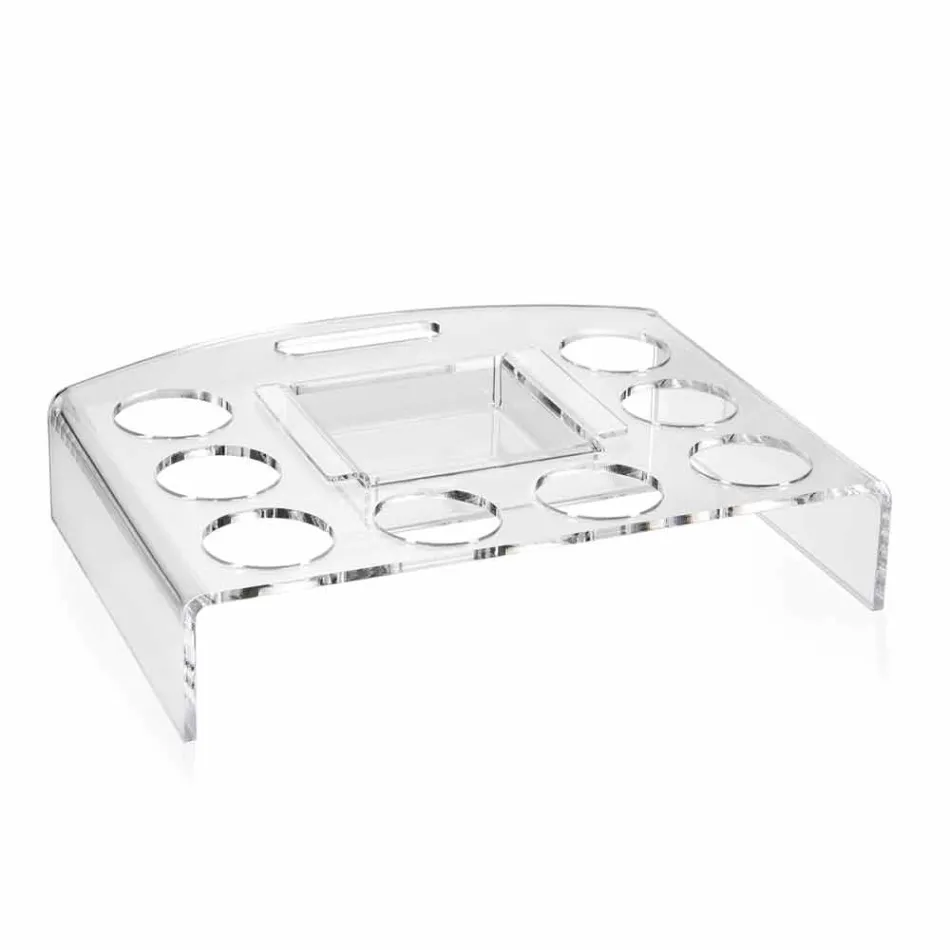 Raised Tray in Transparent Plexiglass 6 or 8 Coffee Design 2 Pieces - Cracco Viadurini
