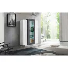Showcase 3 Doors Lounge White and Anthracite Wood, Cement or Maple - Therese Viadurini