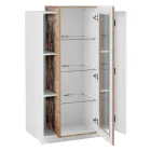Showcase 3 Doors Lounge White and Anthracite Wood, Cement or Maple - Therese Viadurini