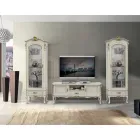 Classic Showcase with Door and White Wooden Drawer Made in Italy - Cheverny Viadurini