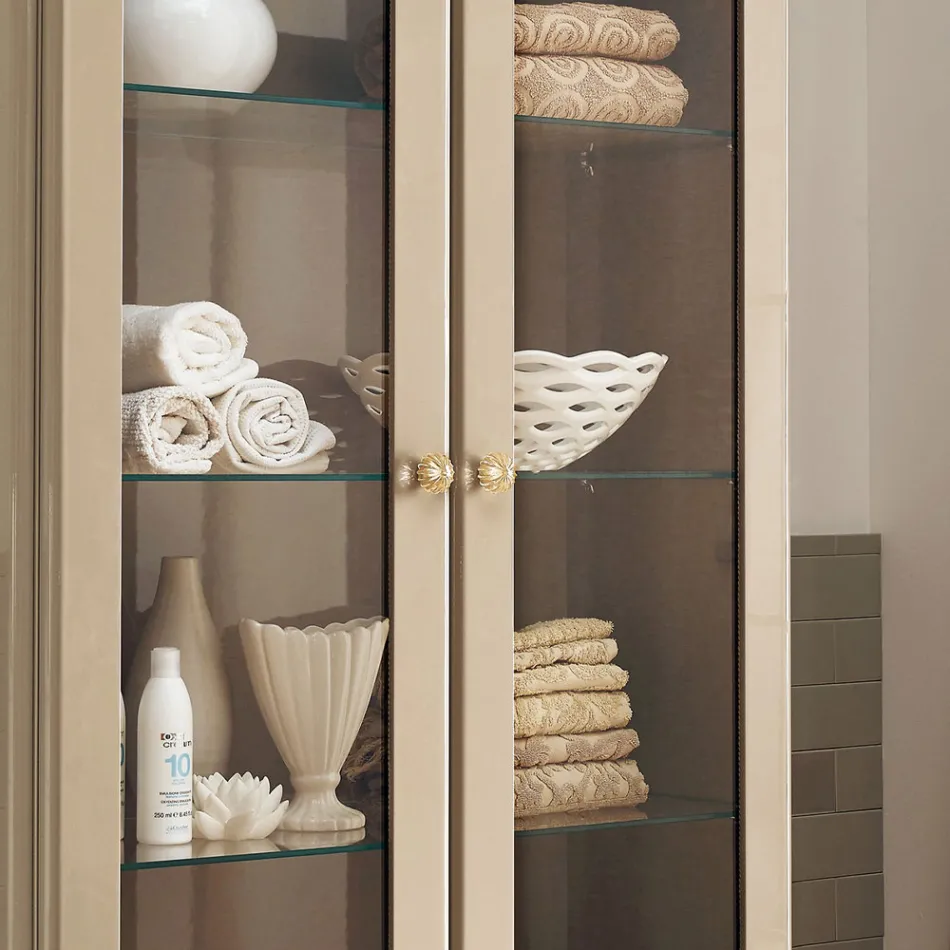 Showcase Complete with Two Doors and Three Glass Shelves Made in Italy - Sweets Viadurini