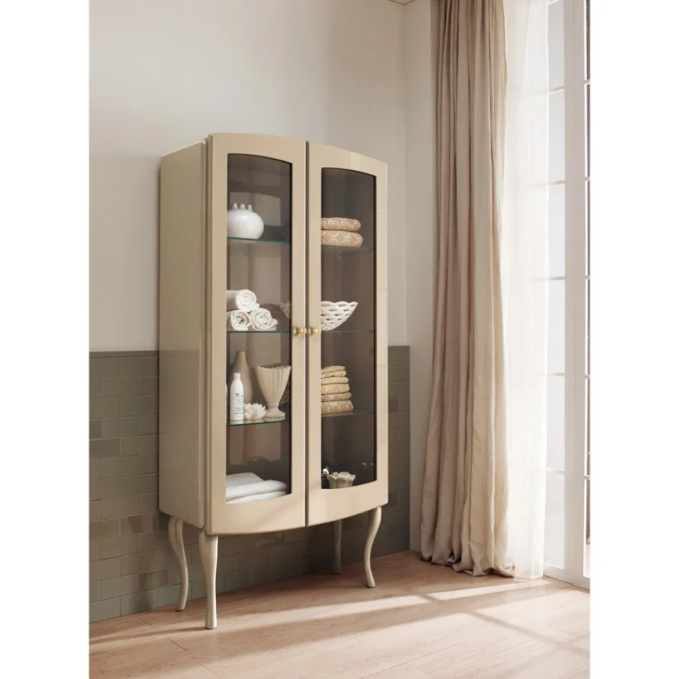 Showcase Complete with Two Doors and Three Glass Shelves Made in Italy - Sweets Viadurini