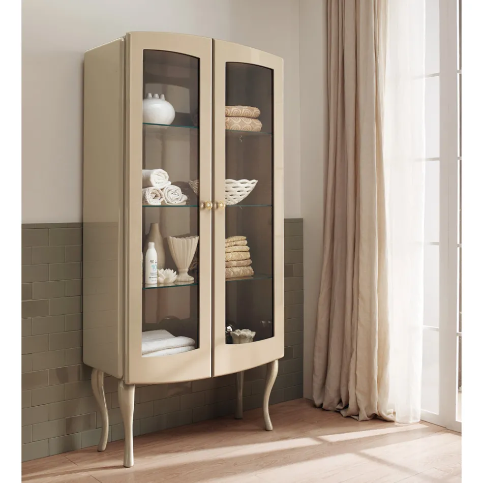 Showcase Complete with Two Doors and Three Glass Shelves Made in Italy - Sweets Viadurini