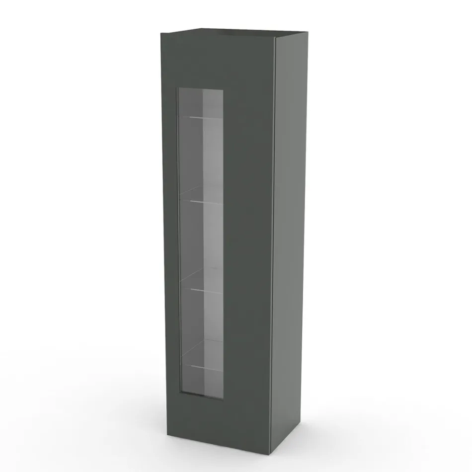 Design Lounge Display Cabinet in White, Anthracite or Concrete Wood - Suzana Viadurini