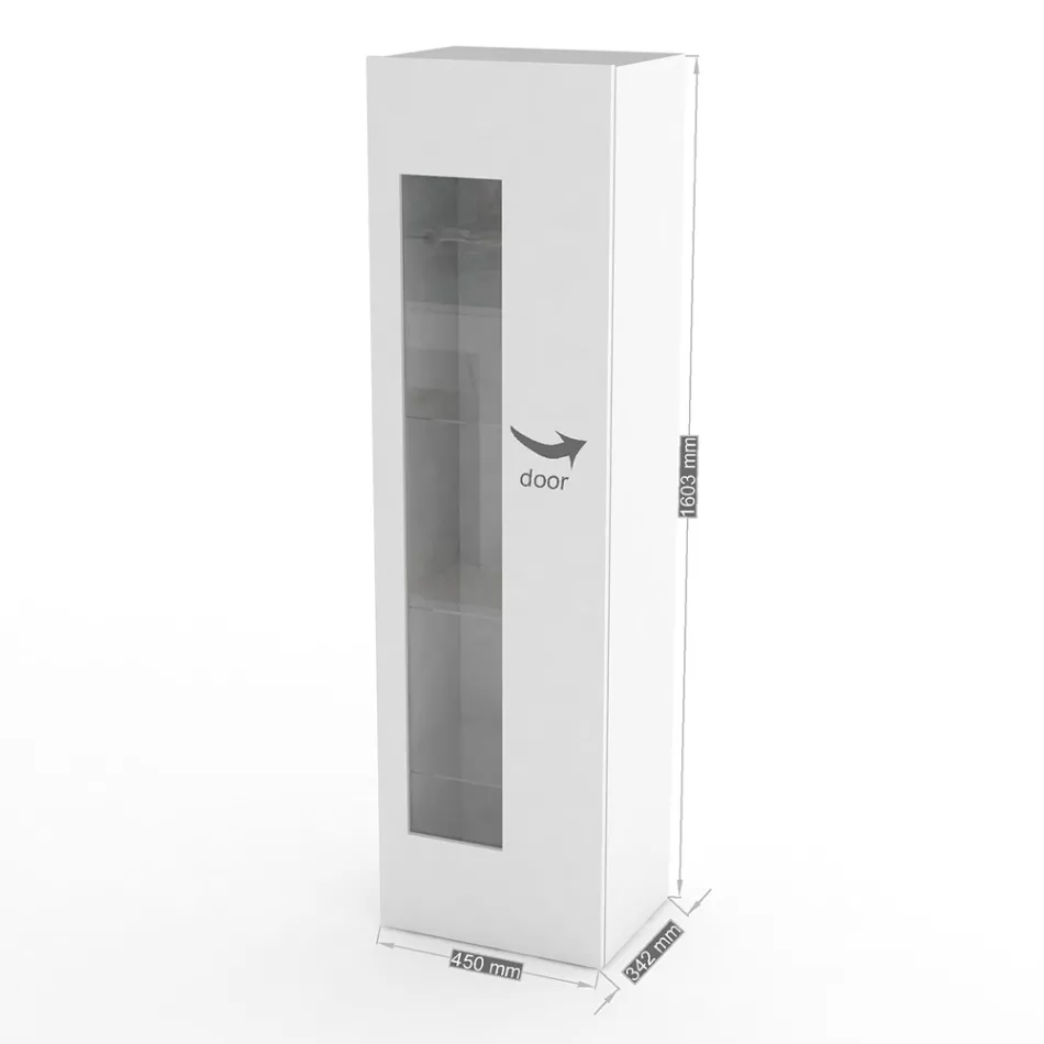 Design Lounge Display Cabinet in White, Anthracite or Concrete Wood - Suzana Viadurini