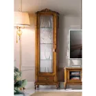 Classic Lounge Showcase in Walnut Wood 1 Door Made in Italy - Ronald Viadurini