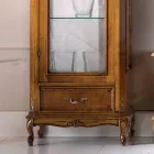 Classic Lounge Showcase in Walnut Wood 1 Door Made in Italy - Ronald Viadurini