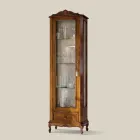 Classic Lounge Showcase in Walnut Wood 1 Door Made in Italy - Ronald Viadurini