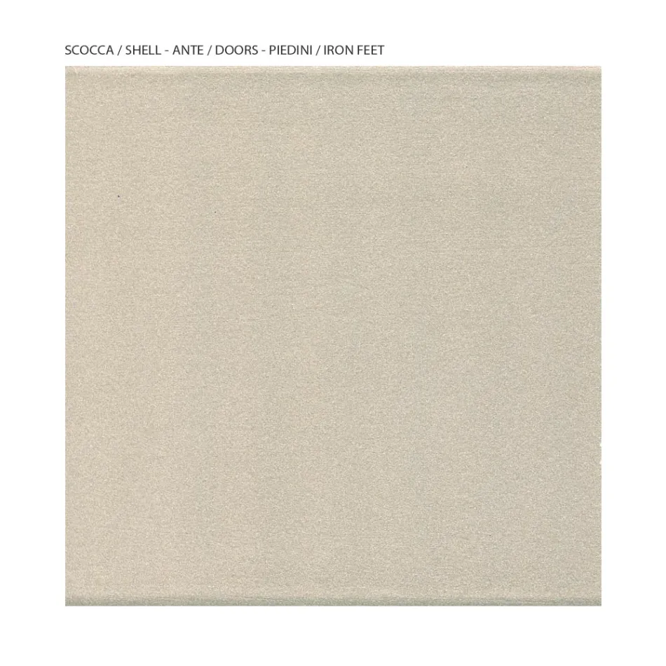 Lounge display cabinet with 1 door in MDF, nickel finish, Made in Italy - Hilde Viadurini