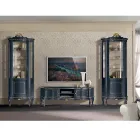 Lounge Wooden Showcase with 1 Luxury Door Made in Italy - Leonor Viadurini