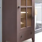 Lounge Showcase in Solid Fir Wood Entirely Made in Italy - Pascual Viadurini