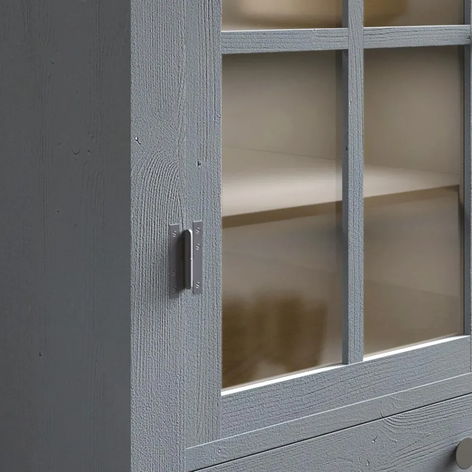 Lounge Showcase in Solid Fir Wood Entirely Made in Italy - Pascual Viadurini