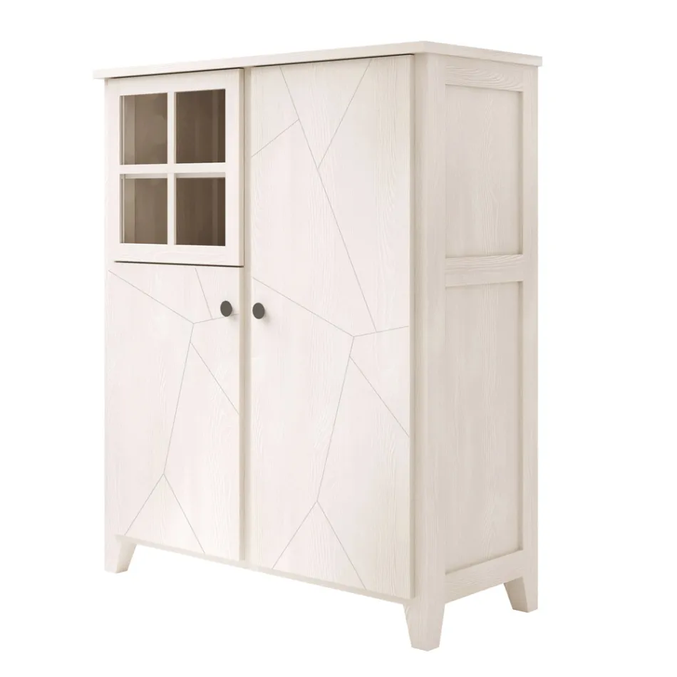 Lounge Showcase Structure in Solid Fir Wood Made in Italy - Pascual Viadurini