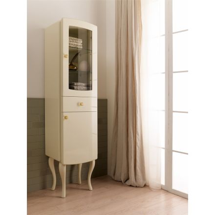 Single Colour Showcase with Internal Glass Shelves Made in Italy - Sweets Viadurini