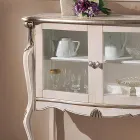 Lounge Showcase 2 Doors in Walnut or White Wood Made in Italy - London Viadurini