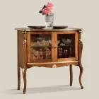 Lounge Showcase 2 Doors in Walnut or White Wood Made in Italy - London Viadurini