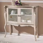 Lounge Showcase 2 Doors in Walnut or White Wood Made in Italy - London Viadurini