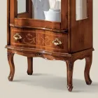 Classic Lounge Showcase Walnut Wood with Door Made in Italy - Versaille Viadurini