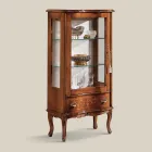 Classic Lounge Showcase Walnut Wood with Door Made in Italy - Versaille Viadurini