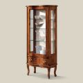 Classic Lounge Showcase Walnut Wood with Door Made in Italy - Versaille