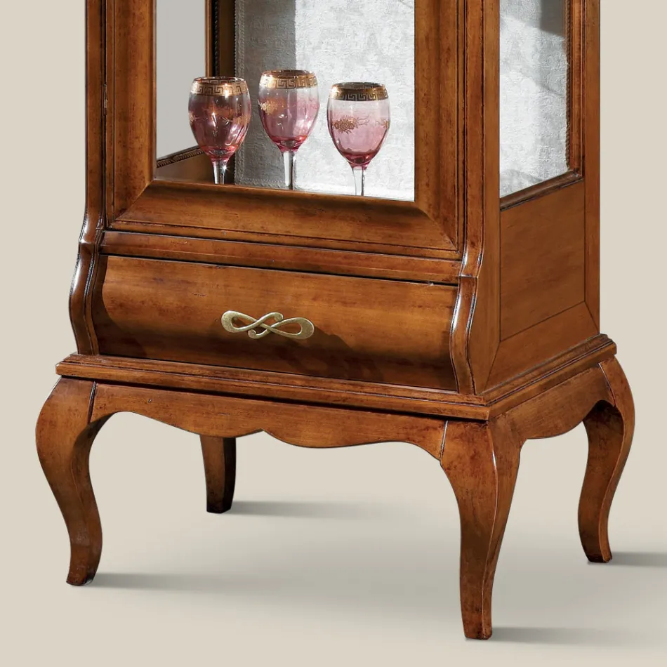 Luxury Lounge Showcase in Classic Walnut Wood Made in Italy - Hastings Viadurini