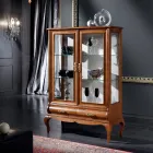 Luxury Lounge Showcase in Classic Walnut Wood Made in Italy - Hastings Viadurini