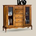 Lounge Display Cabinet in Wood with 2 Doors and 5 Drawers Made in Italy - Richard