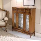 Lounge Display Cabinet in Wood with Door and 3 Drawers Made in Italy - Richard Viadurini