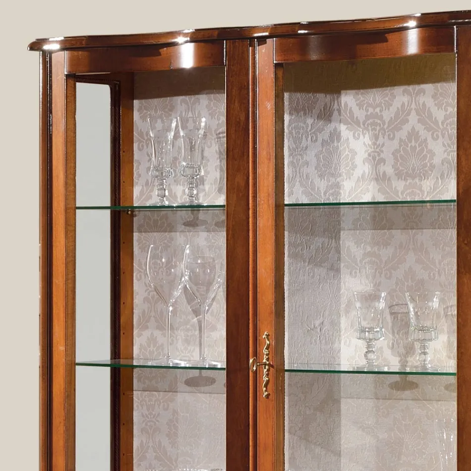 Classic Style Wooden Showcase with Doors and Drawers Made in Italy - Versaille Viadurini