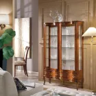 Classic Style Wooden Showcase with Doors and Drawers Made in Italy - Versaille Viadurini