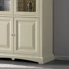 Display cabinet with 2 wooden doors and 2 glass doors Made in Italy - Fenrir Viadurini