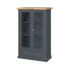 Wooden display cabinet with 1 drawer, 2 doors and 2 shelves Made in Italy - Nanna Viadurini