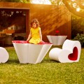 Vondom Agatha table and flower pot in polyethylene, modern design