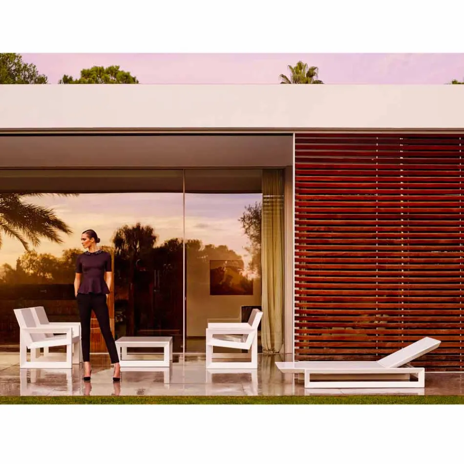 Vondom Frame design garden bed in white polyethylene Viadurini