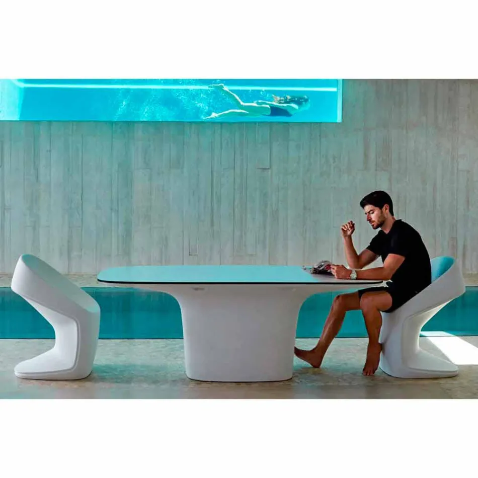 Vondom Ufo white design outdoor table L200xP100 cm Viadurini