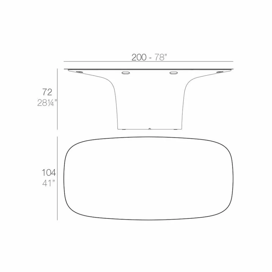 Vondom Ufo white design outdoor table L200xP100 cm Viadurini