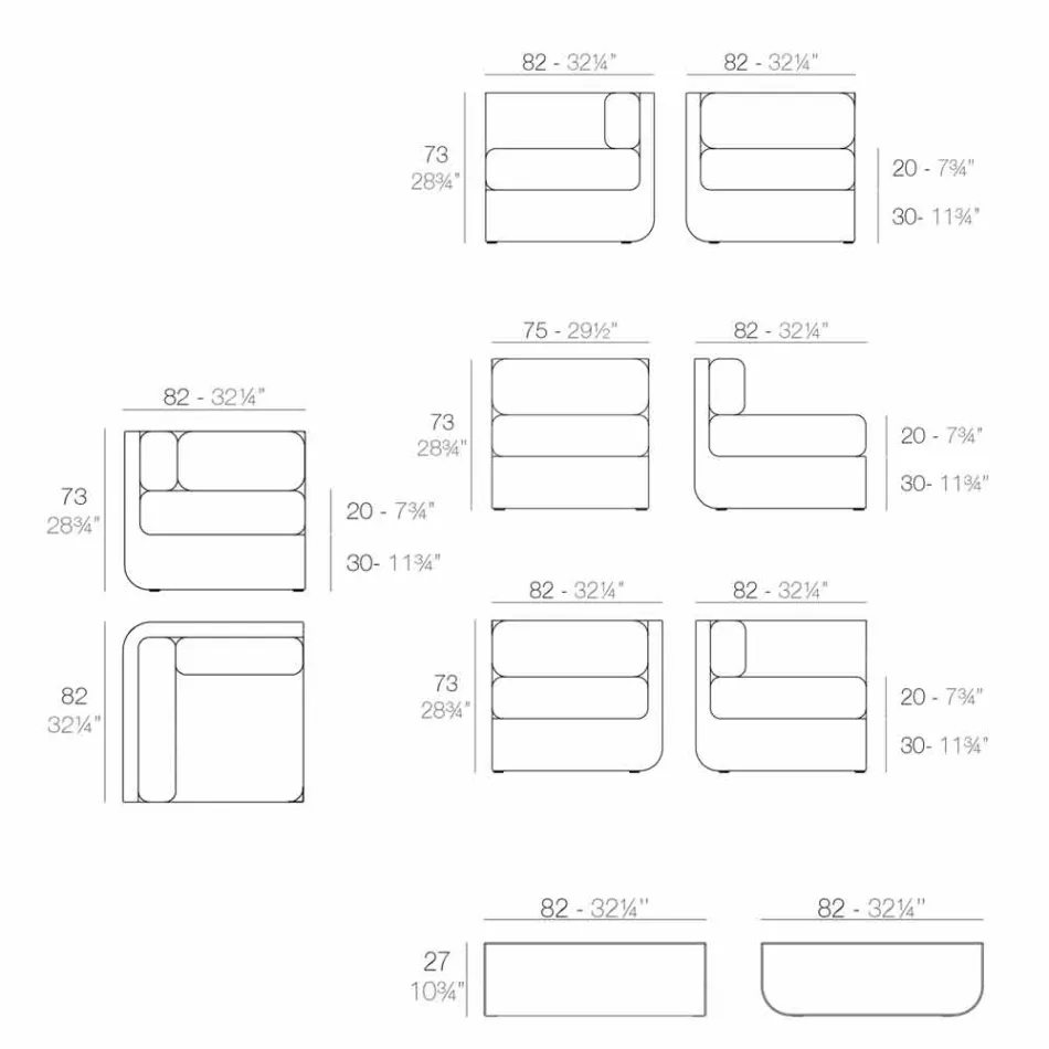 Vondom Ulm composition taupe design garden lounge Viadurini